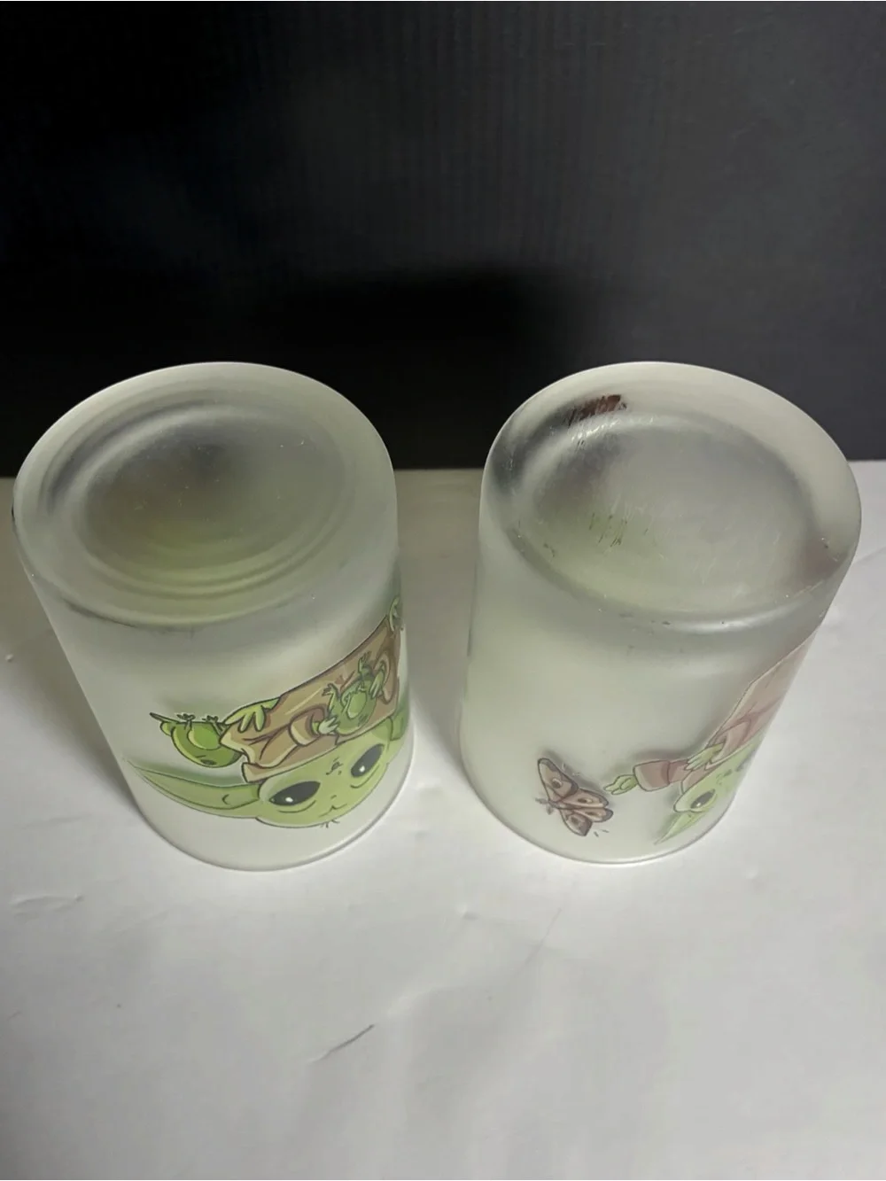 Star Wars Grogu Baby Yoda Frosted Glass Tumblers 8- 10oz Set of 2